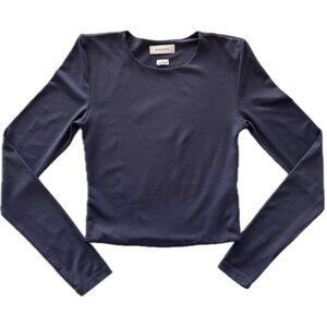 Babaton fit cropped long sleeve blue